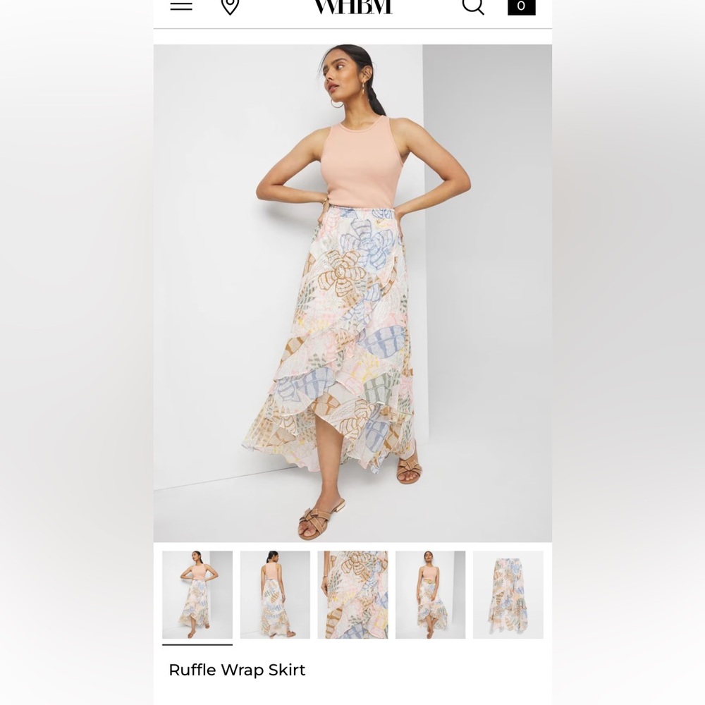 White House Black Market Multicolor Floral Skirt